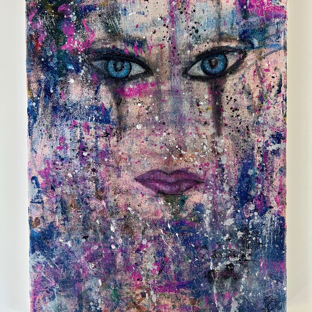 Eye Catching – Abstract Acrylic Painting of a Woman | 11x14 Canvas Pop Art - Picture 5 of 16